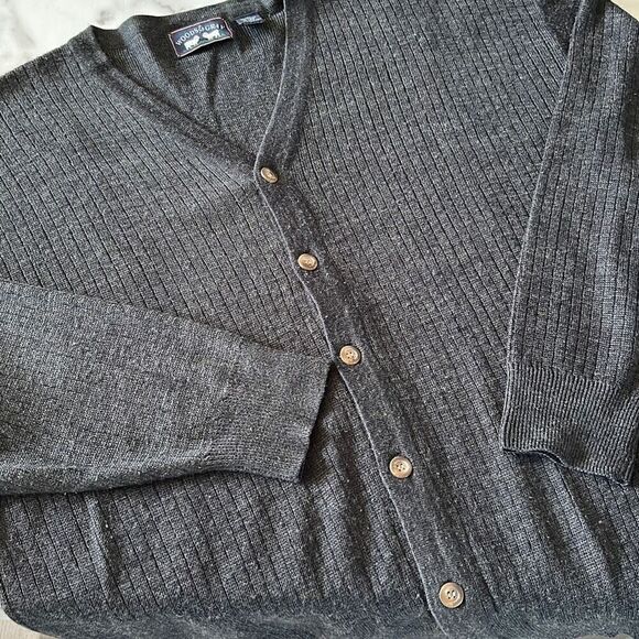 Woods & Gray Ribbed Cardigan Sweater Vintage Sz. XL - Picture 1 of 5